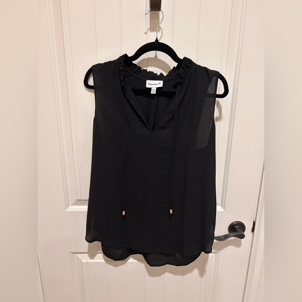 NWT: Veronica M Black Sleeveless Shirt
